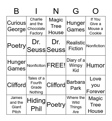 Library Bingo Card