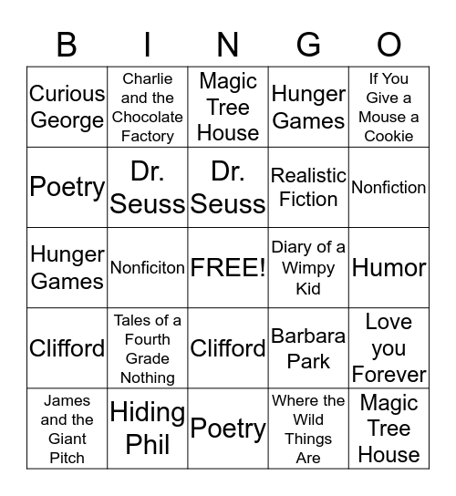 Library Bingo Card