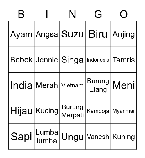 kyeriHz Bingo Card