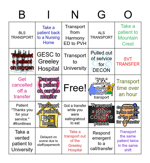 EMS Week 2020 IFT/CCT Bingo Card