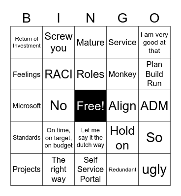 Director IT Bingo Card