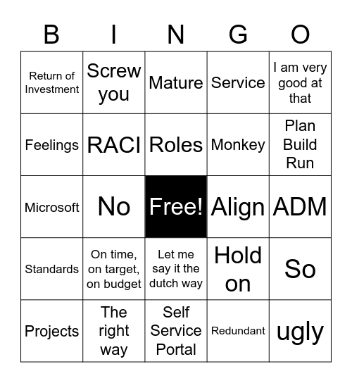 Director IT Bingo Card