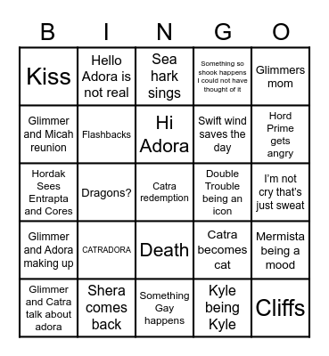 She-Ra Season 5 Bingo Card
