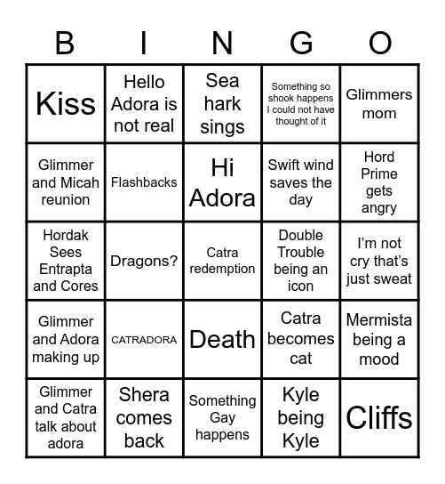 She-Ra Season 5 Bingo Card