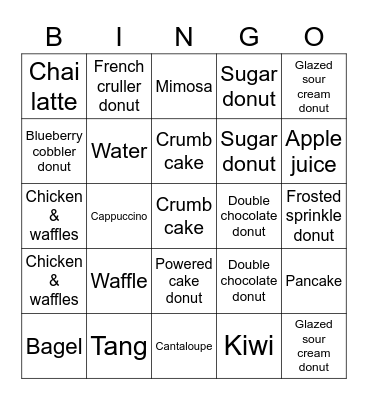 BREAKFAST BINGO Card