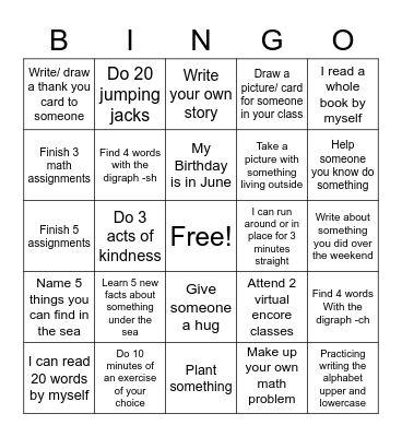 Saint A’s Bingo 5/13- 5/20 Bingo Card