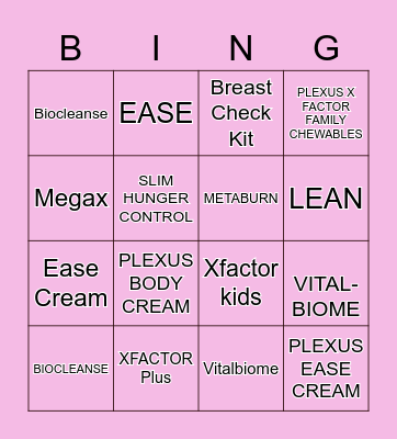 GABI'S PLEXUS DREAMERS BINGO Card