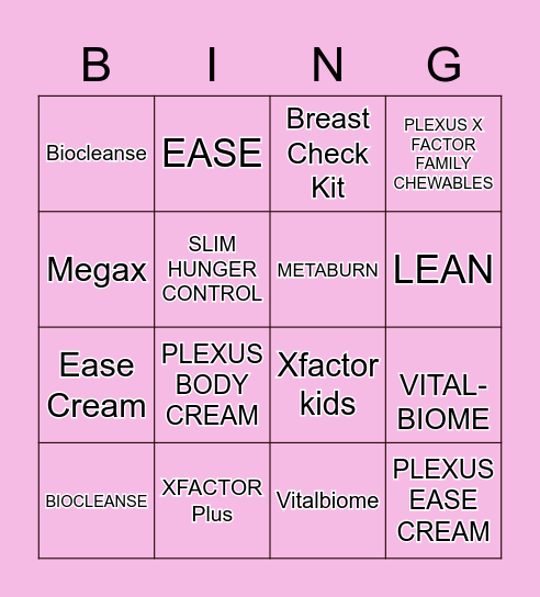 GABI'S PLEXUS DREAMERS BINGO Card