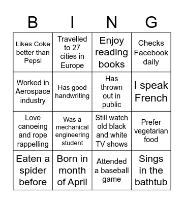 Get to know your colleagues: Guna Bingo Card