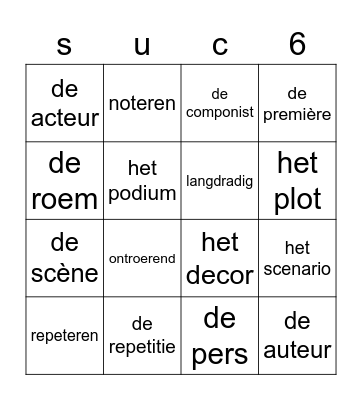 Plankenkoorts Bingo Card