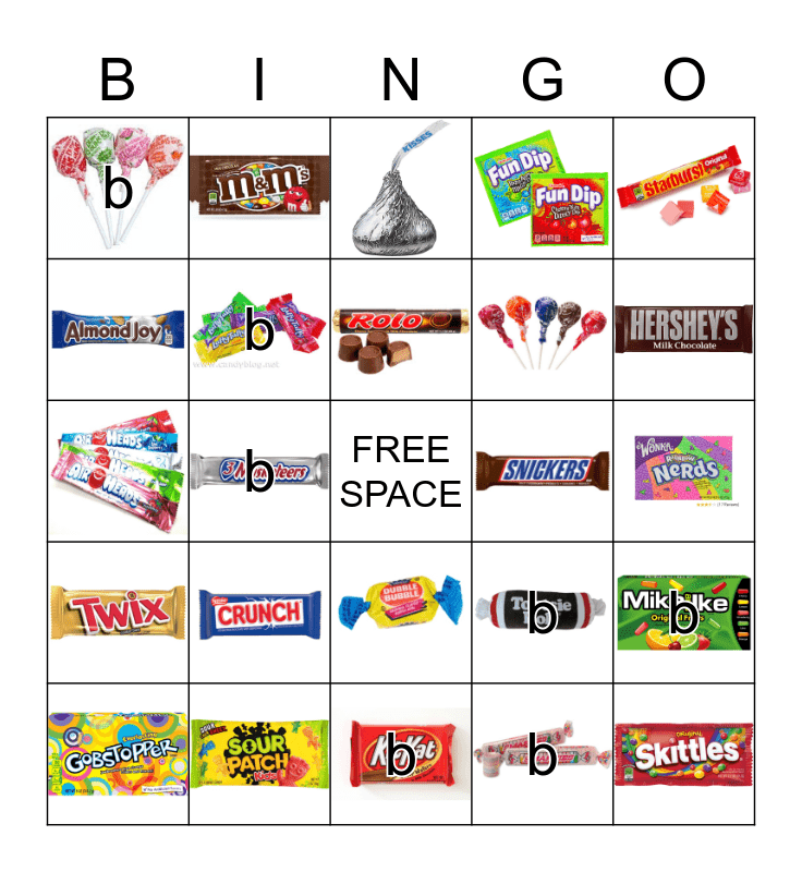 CANDY Bingo Card