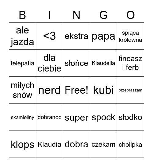 Bingo ckliwości Bingo Card