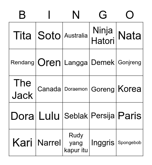 LULU Bingo Card
