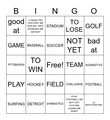 Unit 14/Lesson 1 Bingo Card