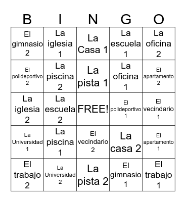 Daily Life & Exercise Bingo Card