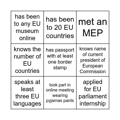 Find someone who... Bingo Card