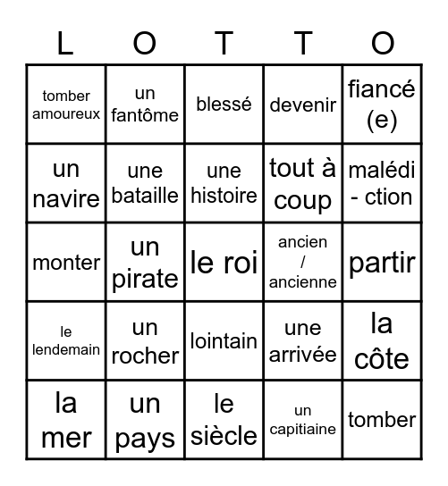 La légende du Rocher Percé Bingo Card