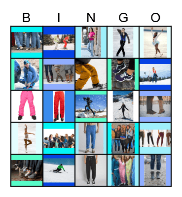Cold Weather Clothes (Bottoms) Bingo Card