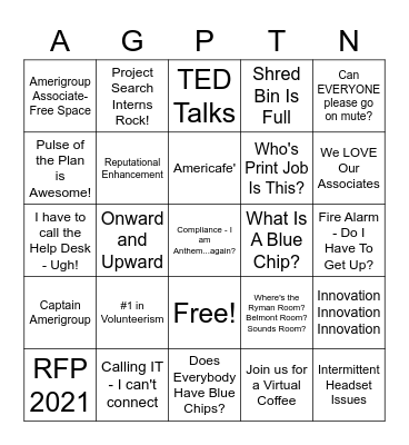 AGP TN Bingo! Bingo Card