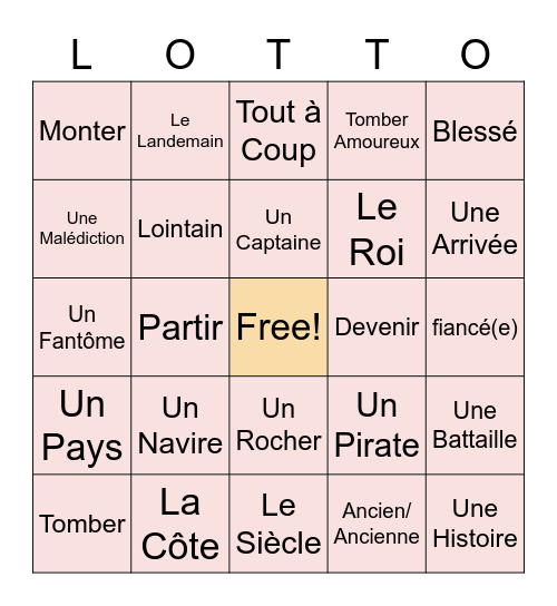 La Légende du Rocher Percé Bingo Card