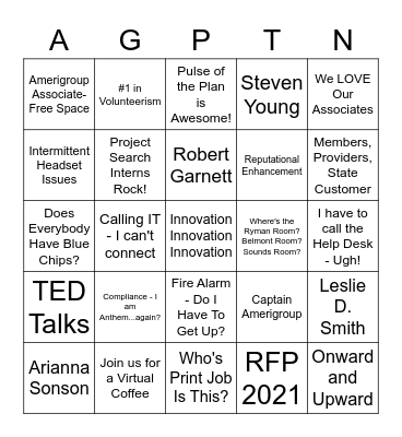 AGP TN Bingo! Bingo Card