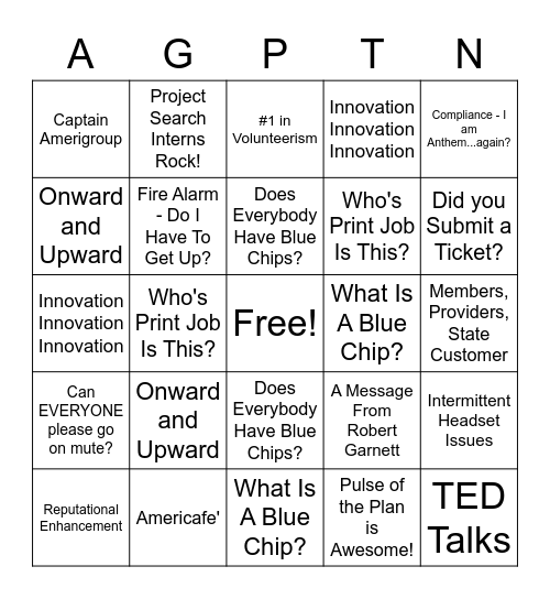 Amerigroup TN Bingo! Bingo Card