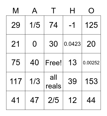 Mrs. Bulin's Year End Math Review 2020 Bingo Card