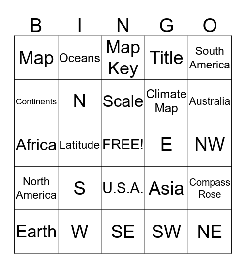 MAPS Bingo Card