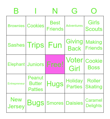 Troop #30087 Bingo Card