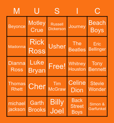 KeLsEy'S Music Bingo Card
