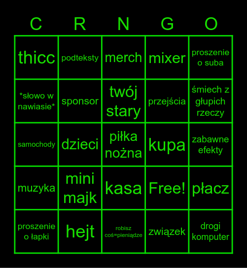 BINGO FRIZOWE Bingo Card