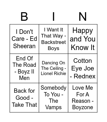Rock n Roll! Bingo Card