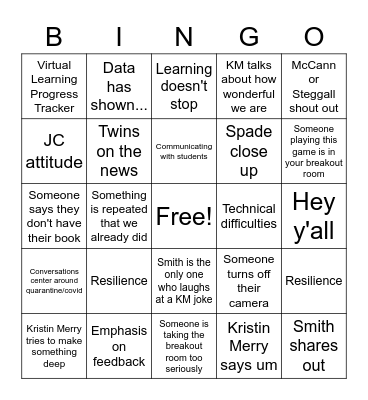 PD Bingo Card