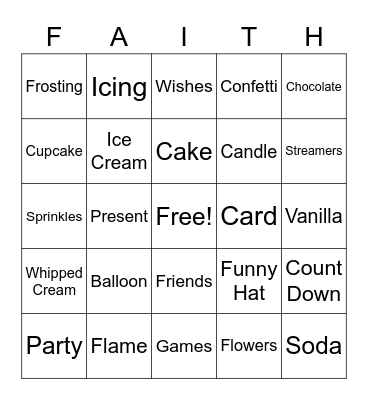 Faith Bingo Card