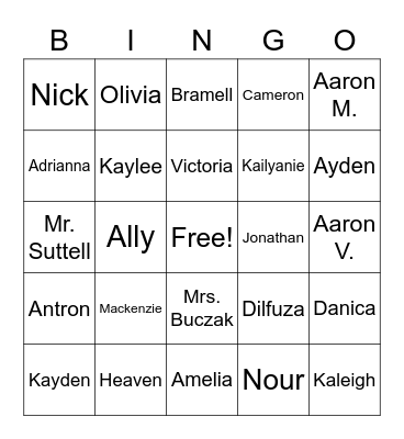 TEAM 5X EOY Bingo Card