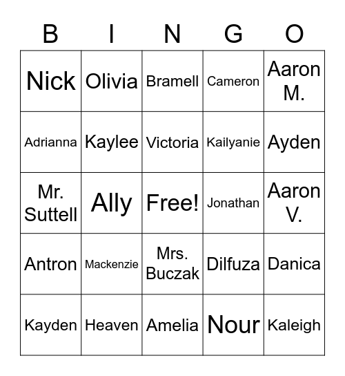 TEAM 5X EOY Bingo Card