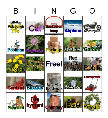 Neighborhood Scavenger Hunt Bingo Card