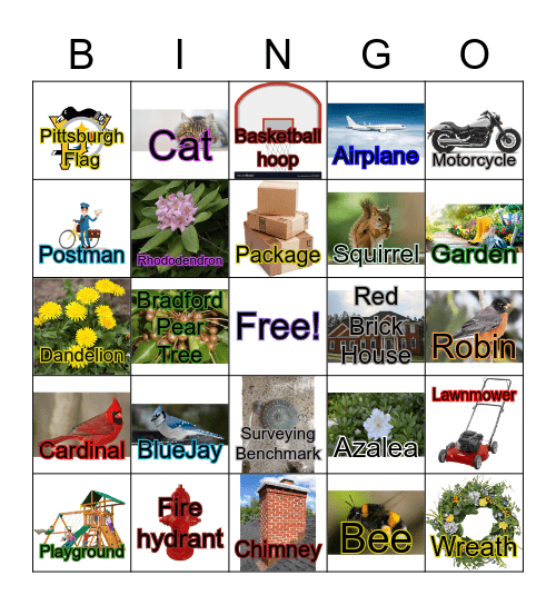 Neighborhood Scavenger Hunt Bingo Card