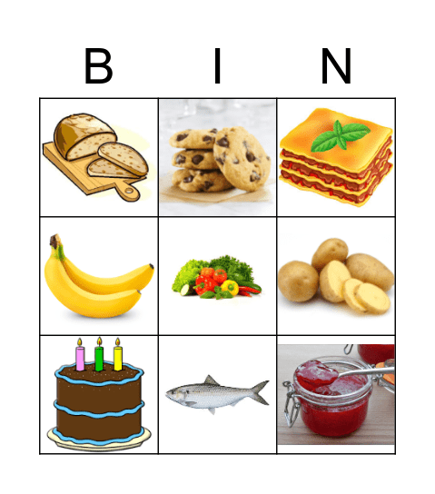 FOOD Bingo Card