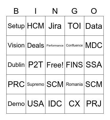 Demo Services Bingo! Bingo Card