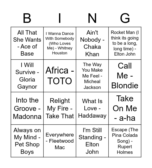 2 Bingo Card