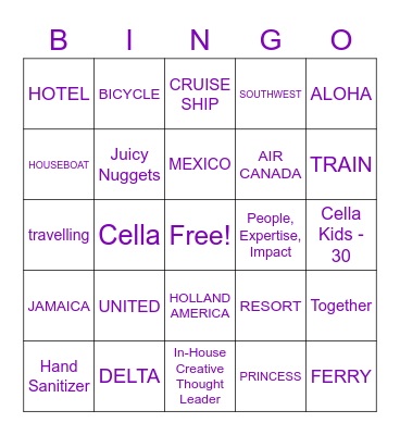 Cella Bingo Card