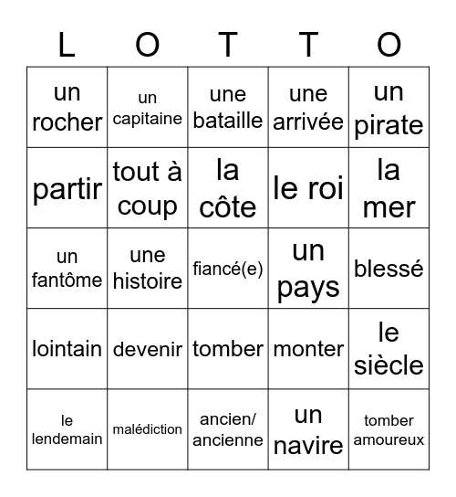 La légende du Rocher Percé Bingo Card