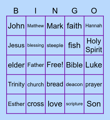 Fun Friday at FUPC Bingo Card