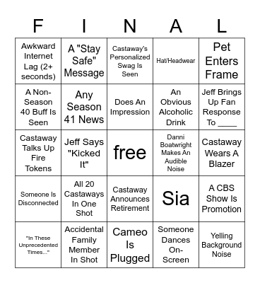 SURVIVOR WINNERS AT WAR Bingo Card