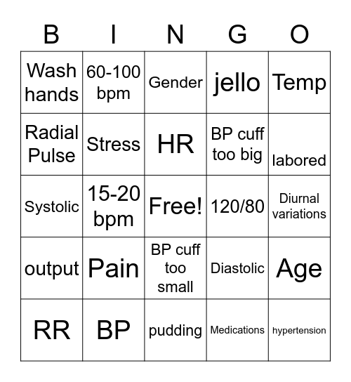 Barbara's Bingo Psychiatry MHA Bingo Card