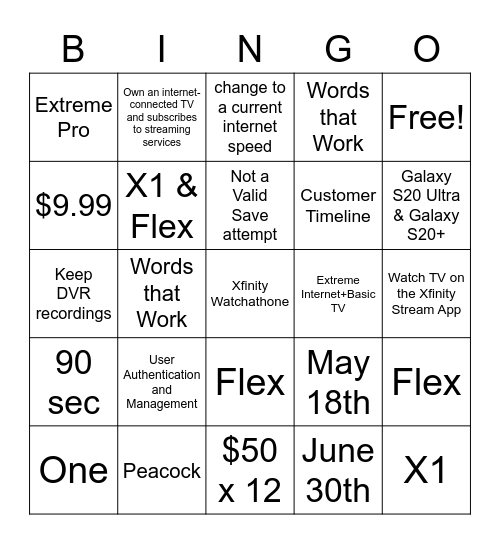 Answer Bingo Card