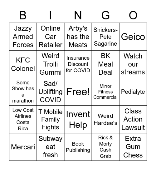 COVID Bingo 2 Bingo Card