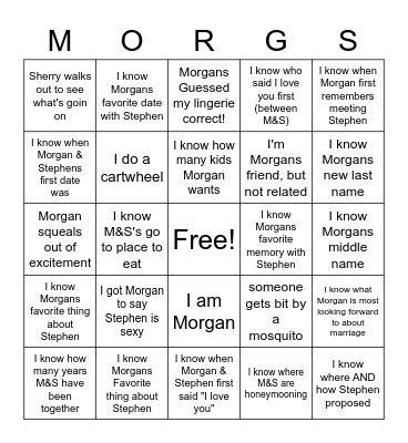 Future Mrs. Haddox Bingo Card