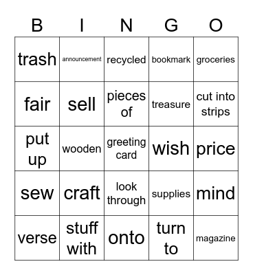 Lesson. 23 Bingo Card